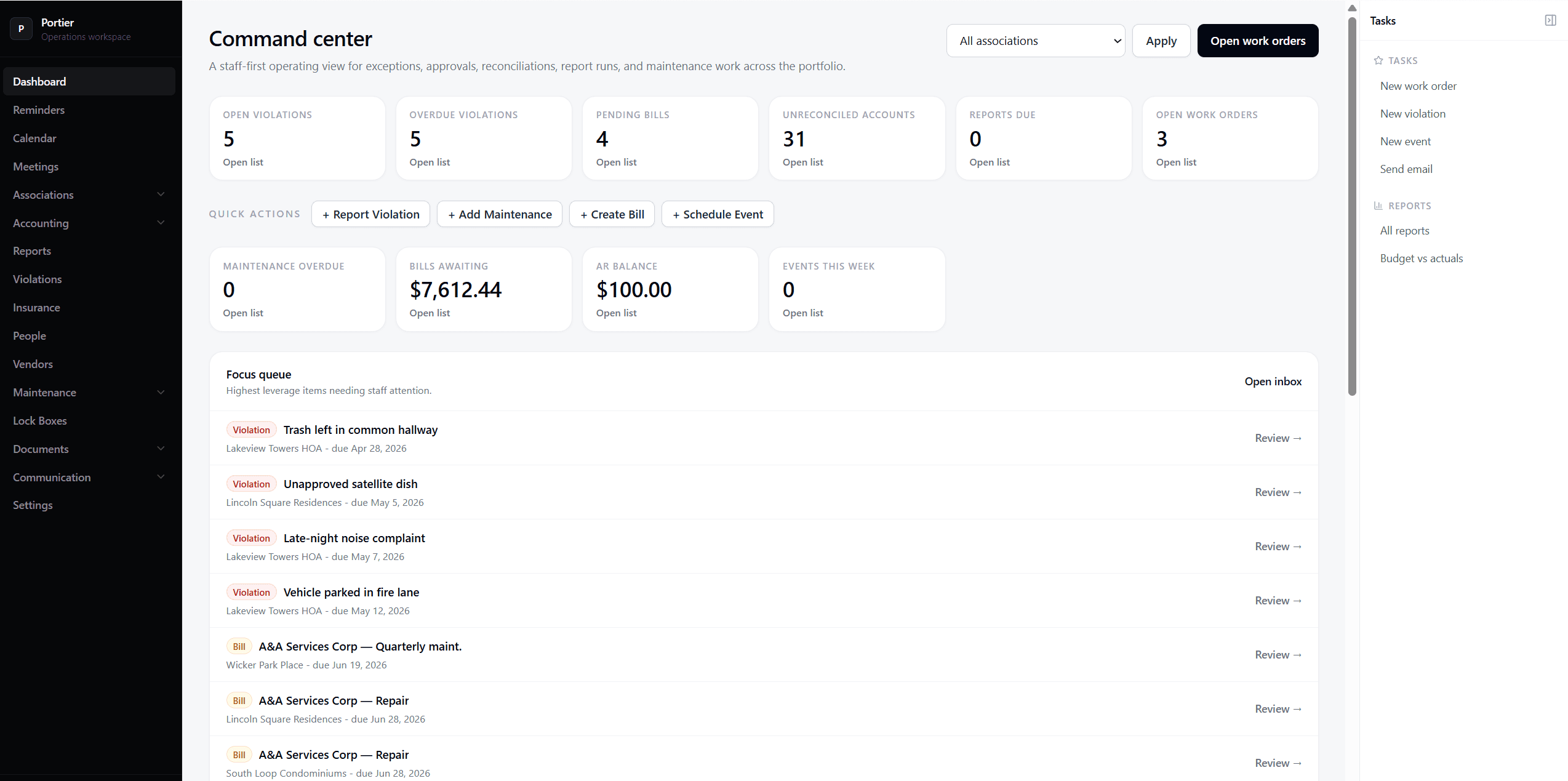 Portier369 — Manager Dashboard